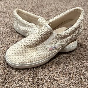 Superga slip on woven sneakers